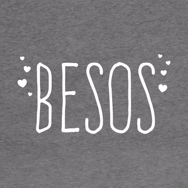 Besos - Kisses - White vintage design by verde